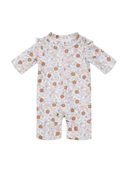 Cl454040-01 Costum de baie olandez pentru copii cu o singură piesă cu lenjerie de corp cu protecție Uv Vintage Little Flowers