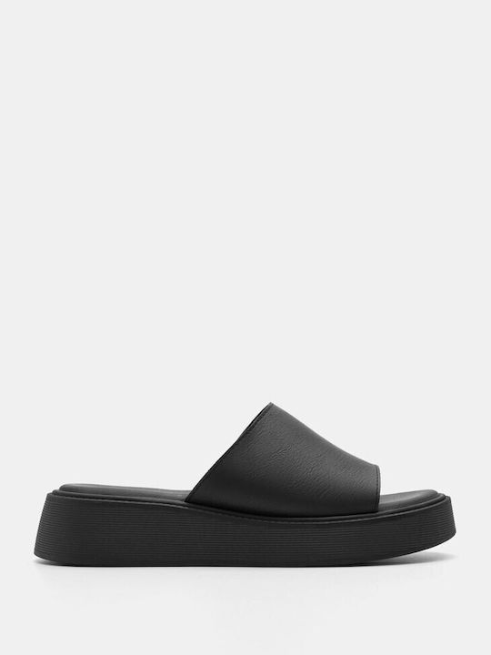 Flatform-Sandalen mit breitem Riemen 4116901-schwarz