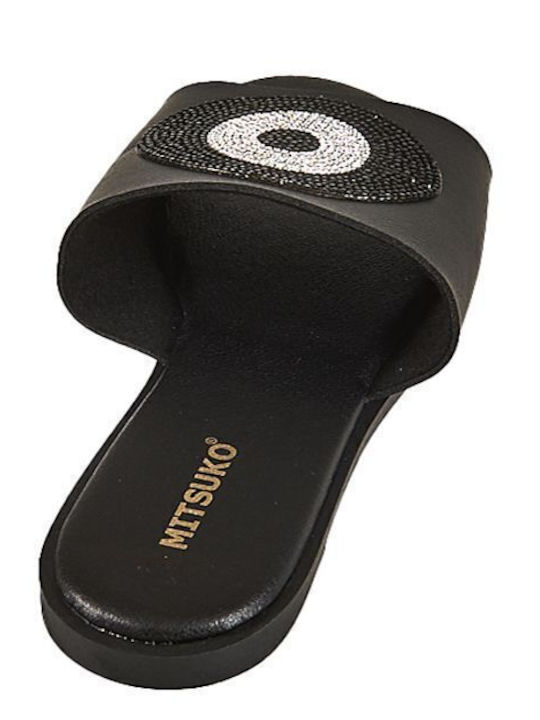 Elenross Sa66505w-bla Γυναικείο Σανδάλι Strass Eye - Μαύρο