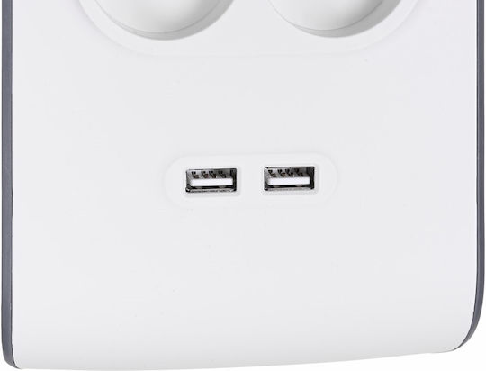 Belkin Πολύπριζο 8 Θέσεων με 2 USB-A και Καλώδιο 2m Γαλλίας (Type E)