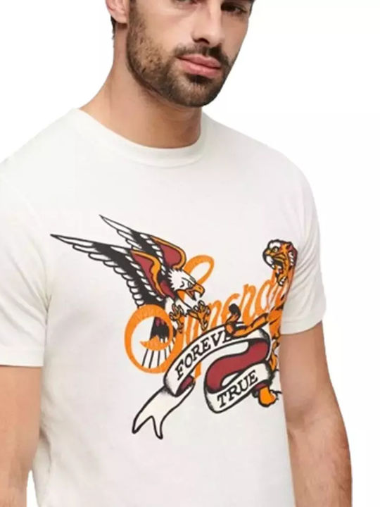 Superdry D3 Ovin Ανδρικό T-shirt Κοντομάνικο Λευκό