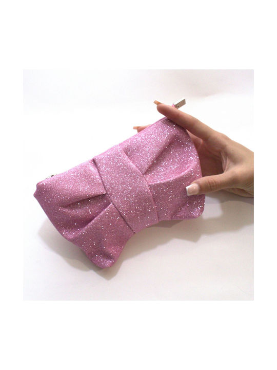 Yuko B: Geantă de umăr Moon Design Bows-Ros cu praf de aur