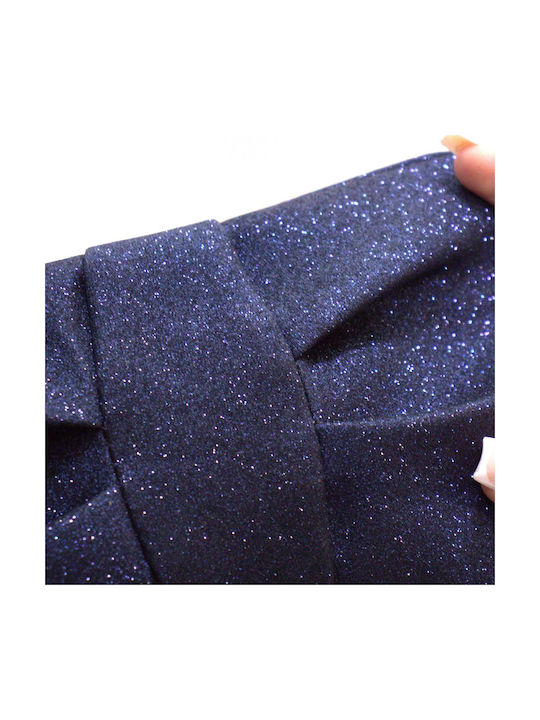 Yuko B: Umhängetasche Moon Design Bow-Blaue Umhängetasche mit Goldstaub