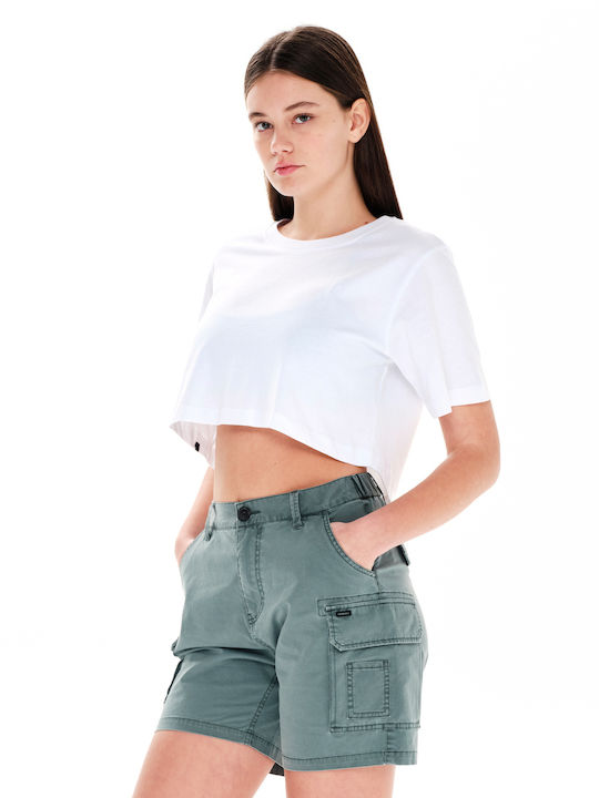 Emerson Femeie Crop Tricou Alb