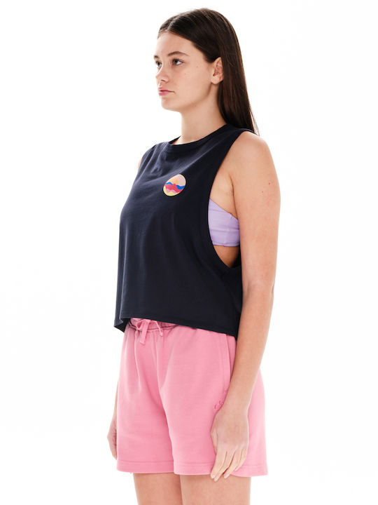 Emerson pentru Femei Crop Top din Bumbac fără Mâneci Negru