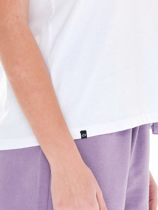 Γυναικείο Αθλητικό Oversized T-shirt Floral Λευκό