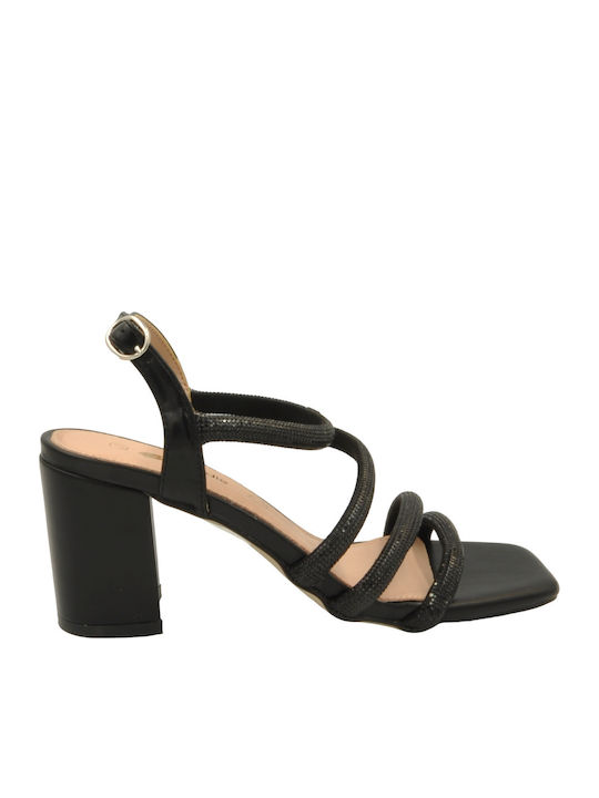 Women's Blondie Sandals With Thick Heel In Black (summer 2024)