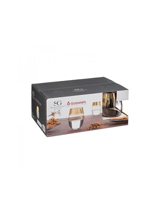 Secret de Gourmet Set of Glasses Cocktail/Drinking / Water made of Glass in Gold Color 540ml 6pcs