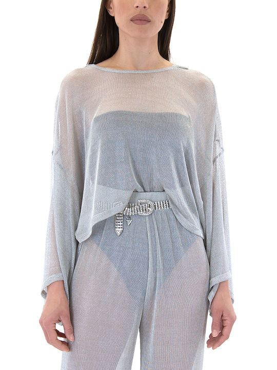 Zoya Damen Bluse mit Kapuze Silber