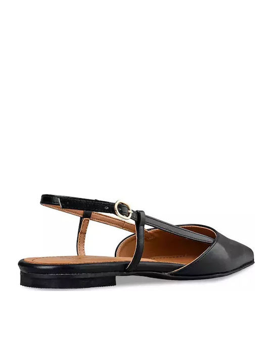 Pointy Slingback Ballerinas Black