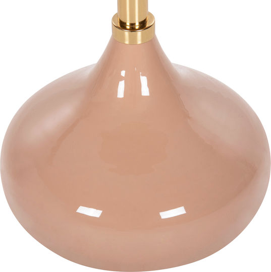 Masă Laterală Rotundă Metalică Roz-Bej M35.5xL35.5xÎ44.5cm