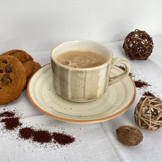 Bonna Tasse Cappuccino aus Porzellan Braun 90ml