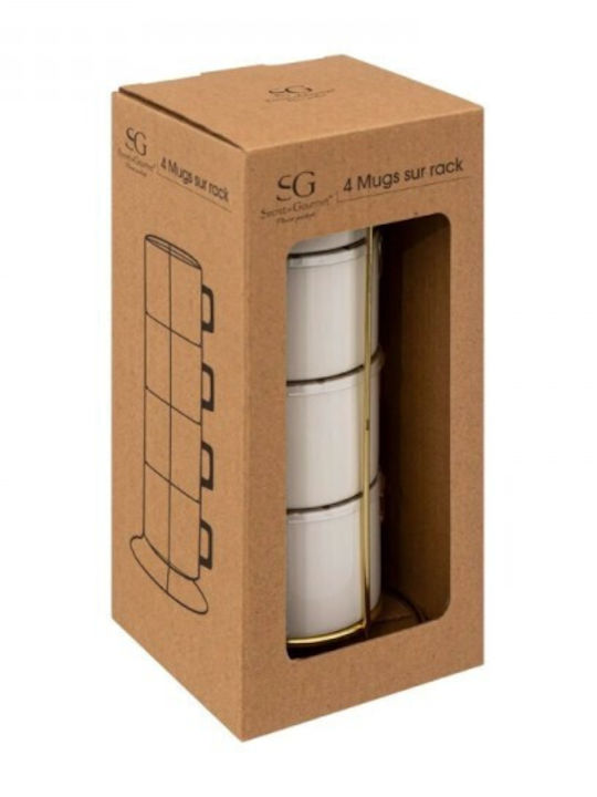 Secret de Gourmet Σετ Φλιτζάνια Καφέ από Πορσελάνη Λευκά 170ml 4τμχ 3560231599058