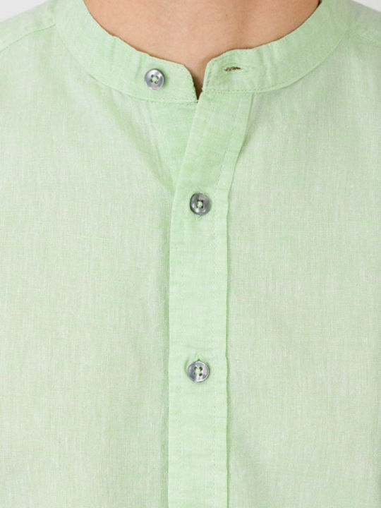 Shirt Men's Linen Shirt Me Short Sleeve, Mao Yakas 024- Open Oil