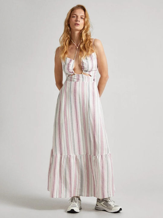 Pepe Jeans Summer Dress with Ruffle White