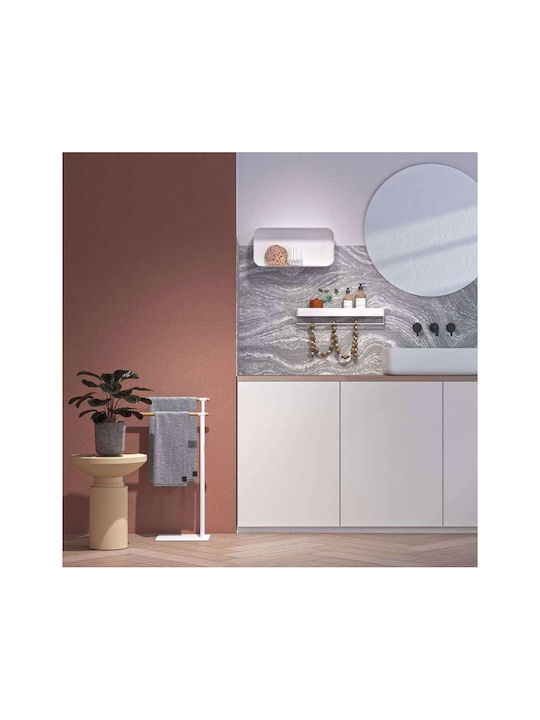 Sealskin Brix Double Floor Standing Bathroom Freestanding Towel Rack ​43x80cm White
