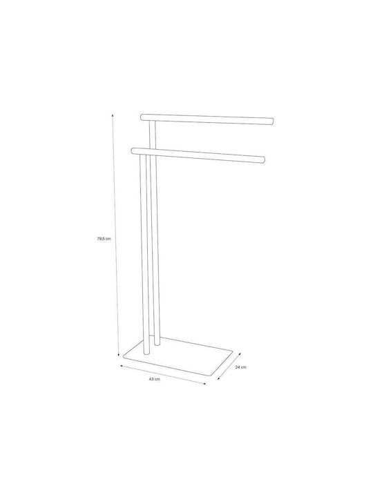 Sealskin Brix Double Floor Standing Bathroom Freestanding Towel Rack ​43x80cm White