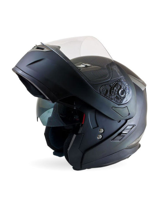 MT Flip-Up Helmet with Sun Visor ECE 22.05 Solid Black