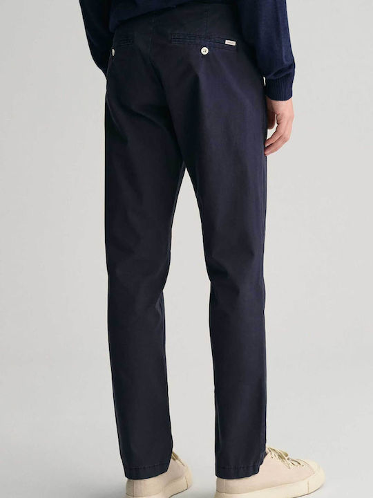 Gant Ανδρικό Chino Παντελόνι Slim Fit (34l) - 1505273 Μπλε Σκούρο