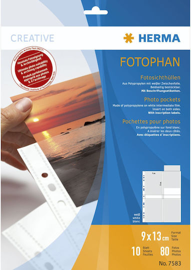 Herma Plastic Sleeves for Documents A4 with Holes Fotophan