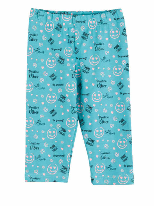 Joyce Set of Kids Long Leggings Light Blue