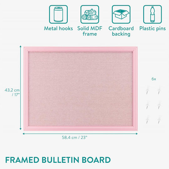 Navaris Notice Board Cork 58x43cm