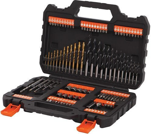 Black & Decker Set of 109 in Casetina Drills Titanium with Cylindrical Shank for Metal, Wood and Masonry