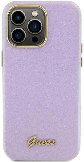 Guess Glitter Glossy Script Back Cover Πλαστικό / Σιλικόνης Μωβ (iPhone 15 Pro Max)