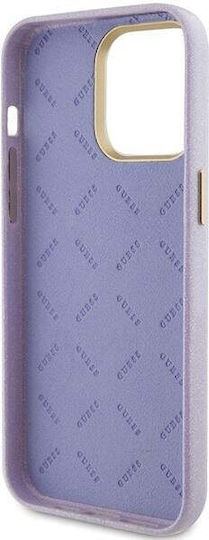 Guess Glitter Glossy Script Back Cover Πλαστικό / Σιλικόνης Μωβ (iPhone 15 Pro Max)