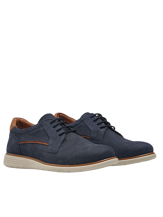 Leather Men's Casual Shoes Nubuck Blue 2315