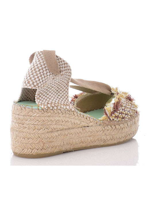Damenplattformen Beige