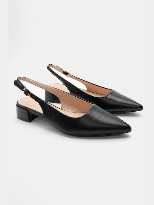 Luigi Synthetic Leather Pointed Toe Black Low Heels