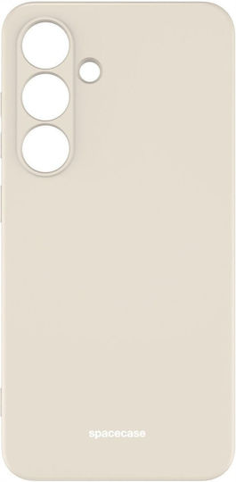 Spacecase Silicone Umschlag Rückseite Silikon Beige (Galaxy S24)