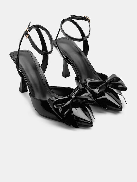 Luigi Patent Leather Pointed Toe Black High Heels