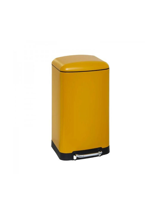 5Five Waste Bin Waste Metallic with Pedal Yellow 30lt 1pcs 133683C