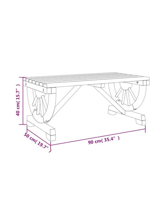 Wooden Sitting Room Table For Small Outdoor Spaces Brown 90x50x40cm
