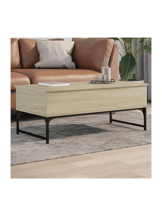 Rechteckiger Zentraler Kaffeetisch Aus Holz Mit Hebemechanismus Kaffee M100xL50xH40cm