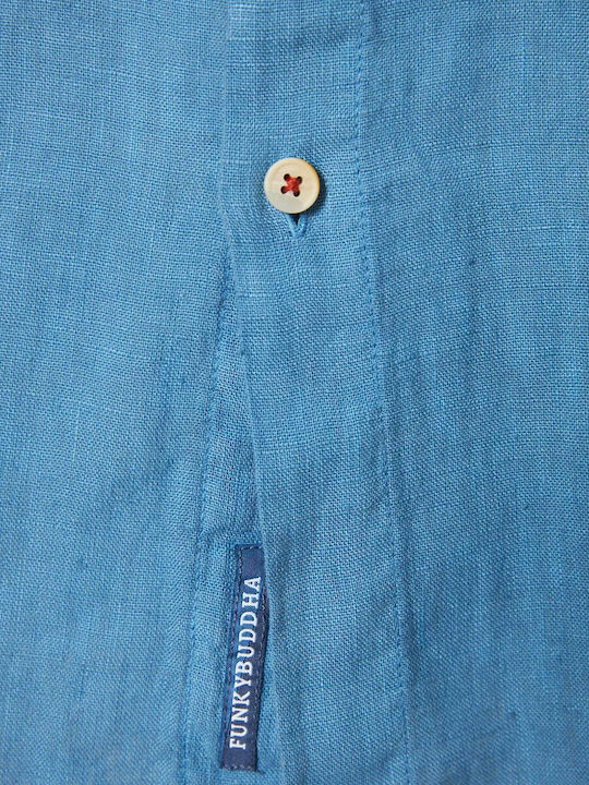 Funky Buddha M Basic Shirts - Fbm00900105-china Blue Blue