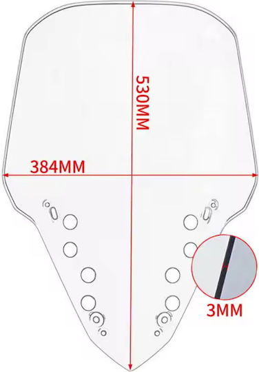 Xunmoto Прозрачна козирка Мотоциклет за Yamaha X-MAX XX-3801-CLR