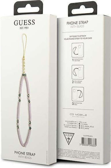 Guess Heishi Beads Neck Strap for Mobile Phones Purple