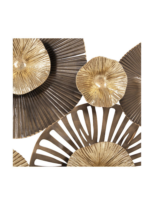 Geometric Brown Metallic Wall Decor Element 83x48cm