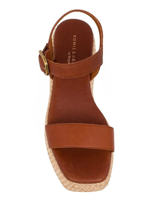 Damenplattformen Tabac Braun