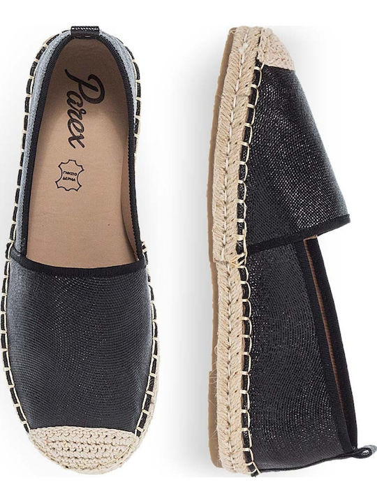 Women's Leather Espadrilles Black
