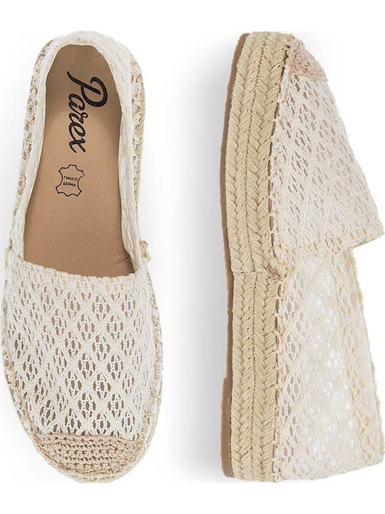 Lederne Damen Espadrilles in Beige Farbe