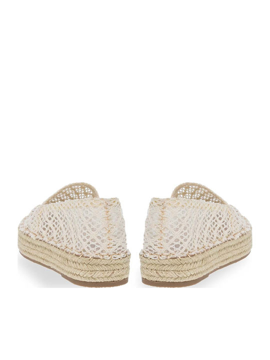 Lederne Damen Espadrilles in Beige Farbe