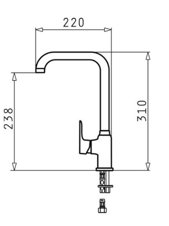 Pyramis Silvio Duo Kitchen Faucet Grey Pyramis Silvio Duo Kitchen Faucet Grey