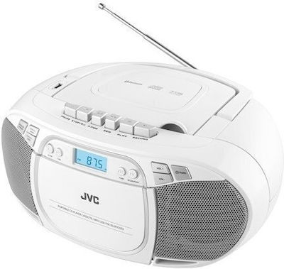 JVC Portable Radio-CD Player Equipped with CD White