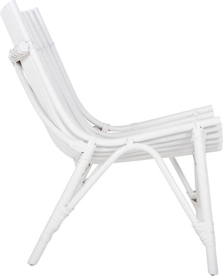 Καρέκλα Εξωτερικού Χώρου Rattan Cellion Λευκή 76x72x83εκ.