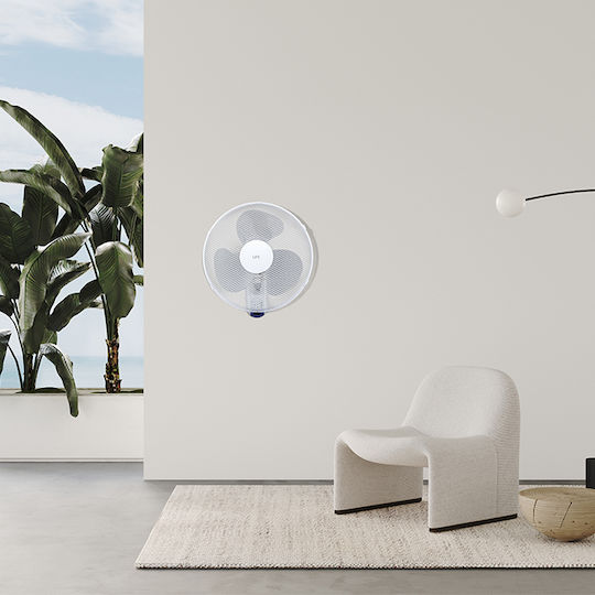 Life Notias Ανεμιστήρας Τοίχου 45W Διαμέτρου 40cm με Τηλεχειριστήριο Μπεζ