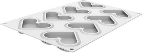 Silikomart Level Hearts 35 Formă de Patiserie pentru Chec Inima din Silicon 8x6.6x1.2buc 1buc